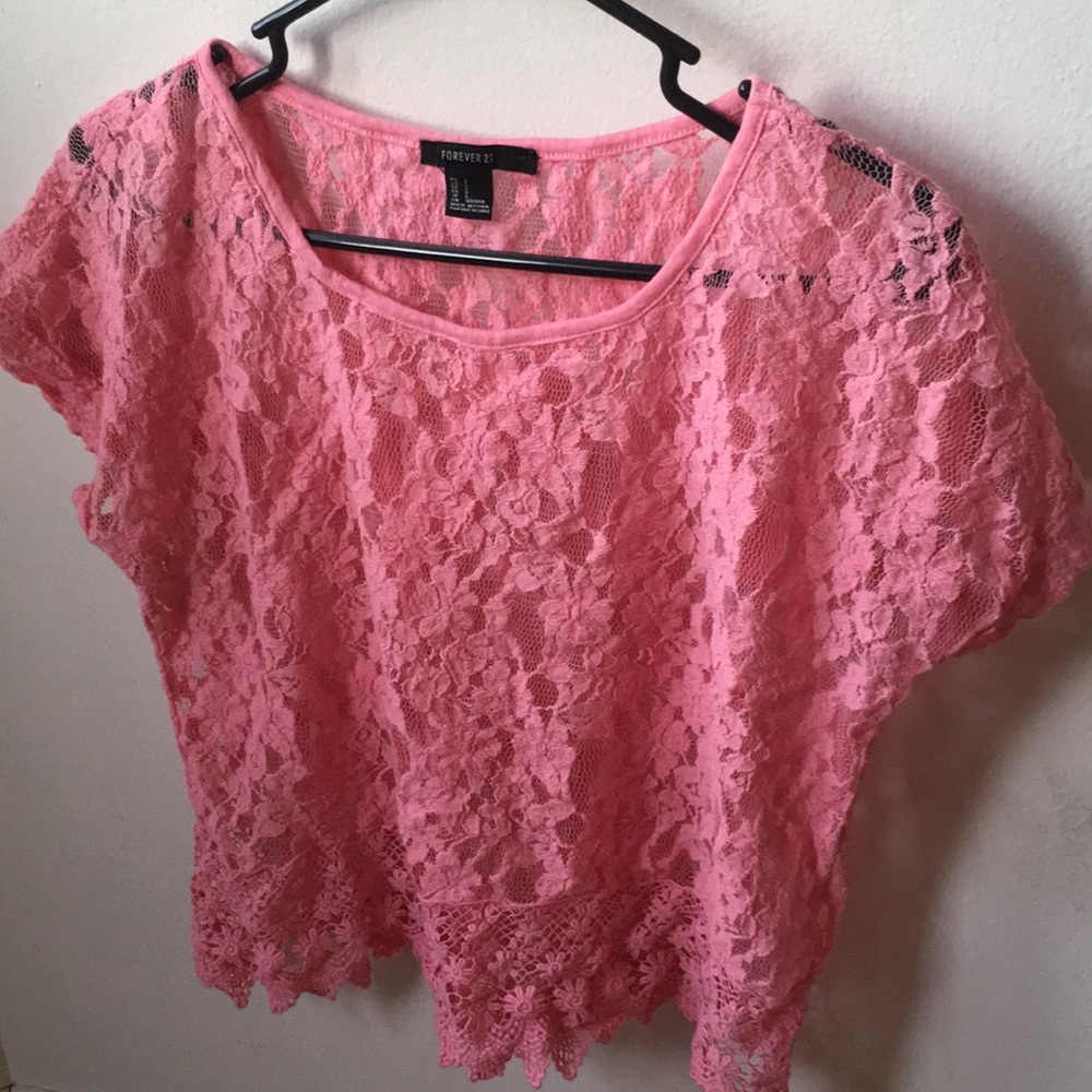 Pink lace flower shirt - Picture 1 of 4